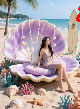 艺家乡夏日出片网感海滩布置美陈