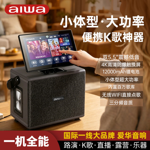 爱华AI160户外K歌音响便携广场舞音箱家庭ktv功放一体机大音量