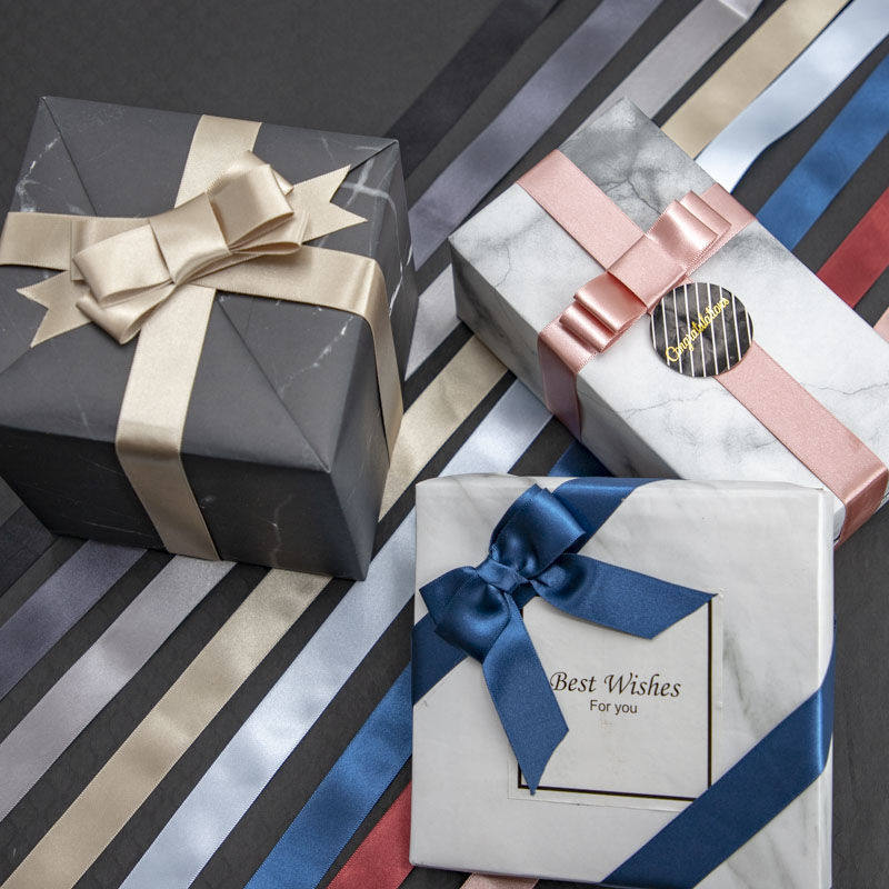 成品蝴蝶结丝带花礼盒包装金边绸带圣诞节礼物diy手工花装饰绑带