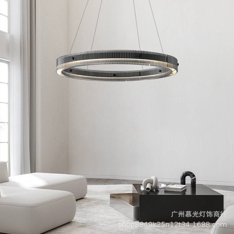 意式极简客厅吊灯现代简约圆形玻璃餐厅灯轻奢酒店别墅展厅吊灯具