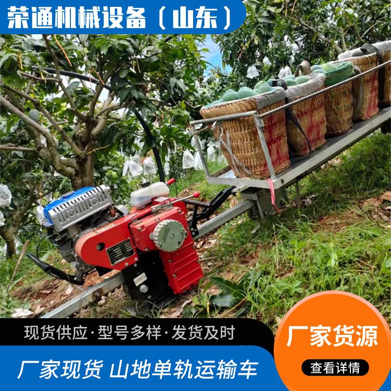 自走式单轨运输车大马力汽油机爬坡载货轨道搬运车山地果园轨道车