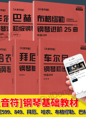 2025新版大字版车尔尼599拜厄849哈农钢琴练指法巴赫布格缪勒钢琴初级进阶练习曲大音符儿童成人初学者入门基础教程手指五指练习曲