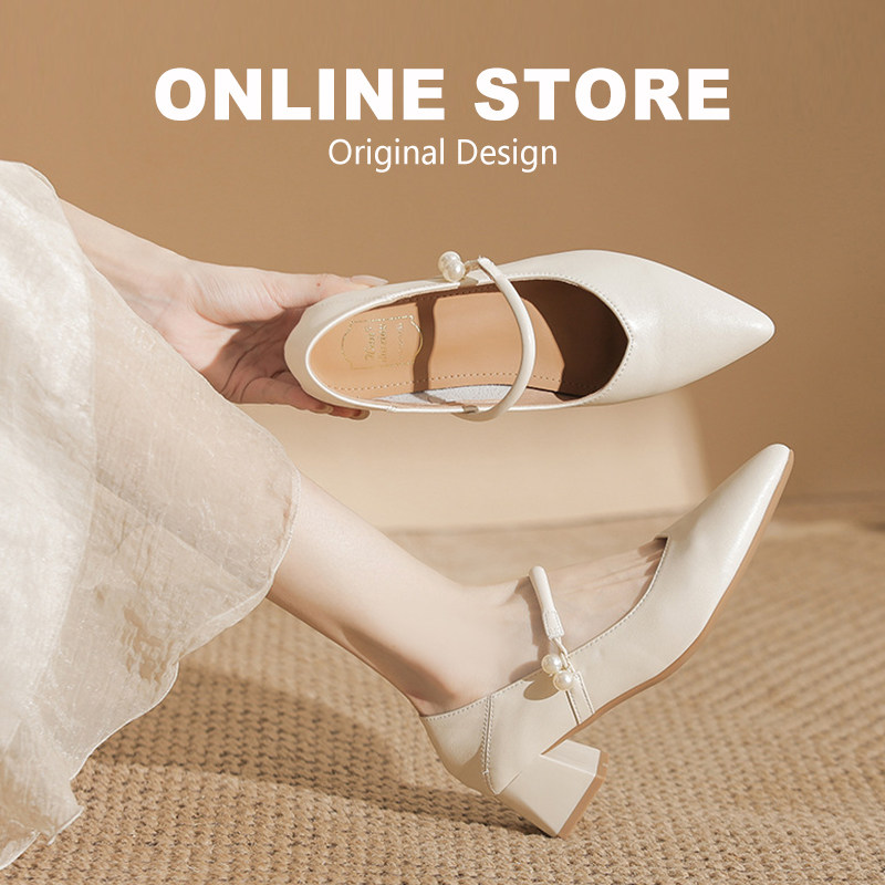 复古玛丽珍高跟鞋女2026年春夏新款不累脚法式尖头配裙子大码单鞋