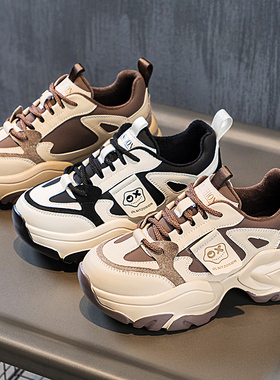 百搭厚底老爹鞋女2025秋冬季新款5CM增高时尚休闲加绒爆款运动鞋