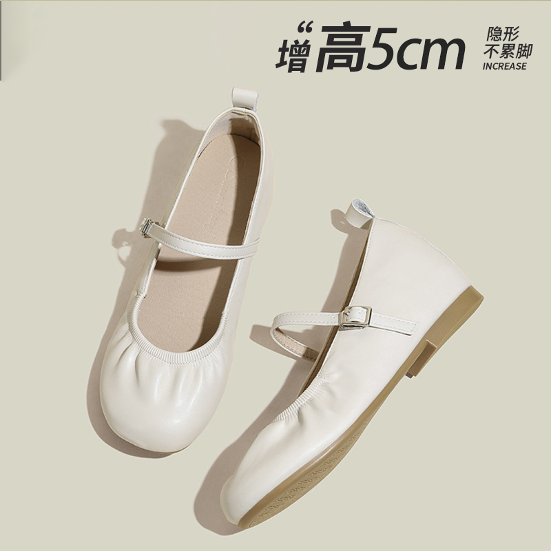 法式芭蕾玛丽珍鞋女内增高5cm
