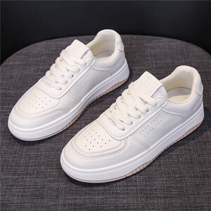 真皮平底小白鞋女2026春季新款百搭透气休闲板鞋爆款透气运动软底