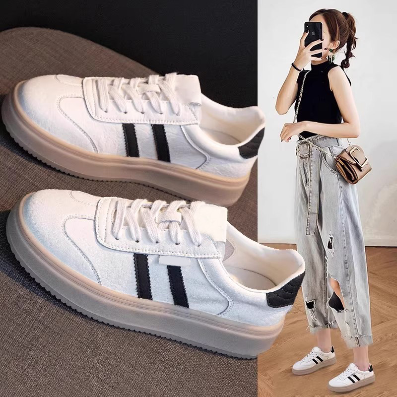 全牛皮小白鞋女鞋2025秋季新款薄款单鞋透气厚底防滑软底休闲板鞋,女鞋,时尚休闲鞋,淘宝优惠券,粉丝福利购,淘宝优惠卷