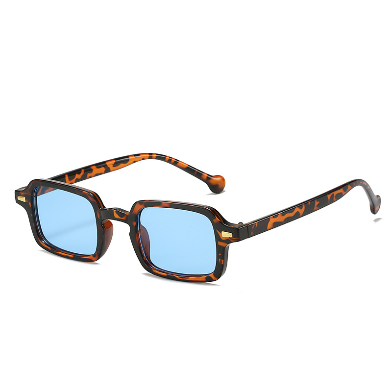 2022新款方框太阳镜欧美复古方形铆钉眼镜时尚墨镜女sunglasses