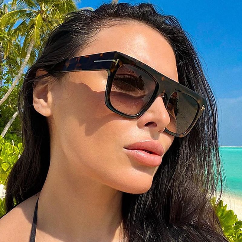 欧美复古女款太阳镜T字方框墨镜女潮眼镜sunglasses