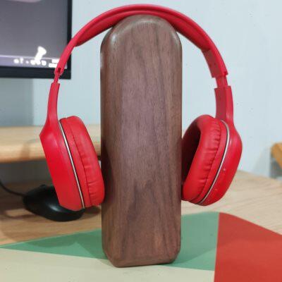 黑胡桃实木耳机架通用头戴式耳麦架子耳机支架挂架展示架