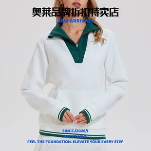 瑜伽服套装女小个子复古短袖网球服女卫衣立领半拉链长袖春秋时尚