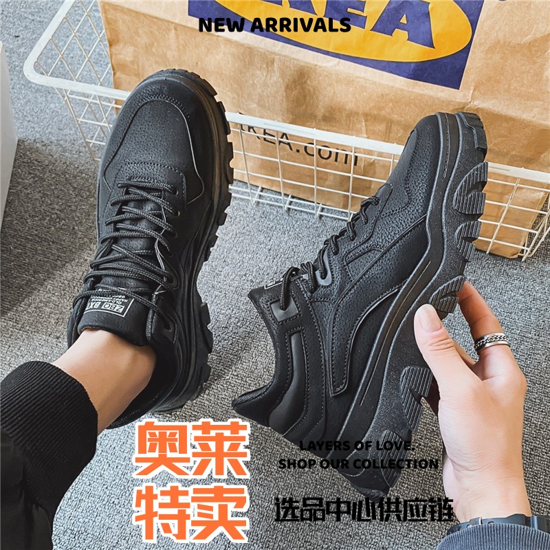东莞网面鞋不累脚马丁靴男士高帮英伦风男鞋秋季休闲复古耐磨工装