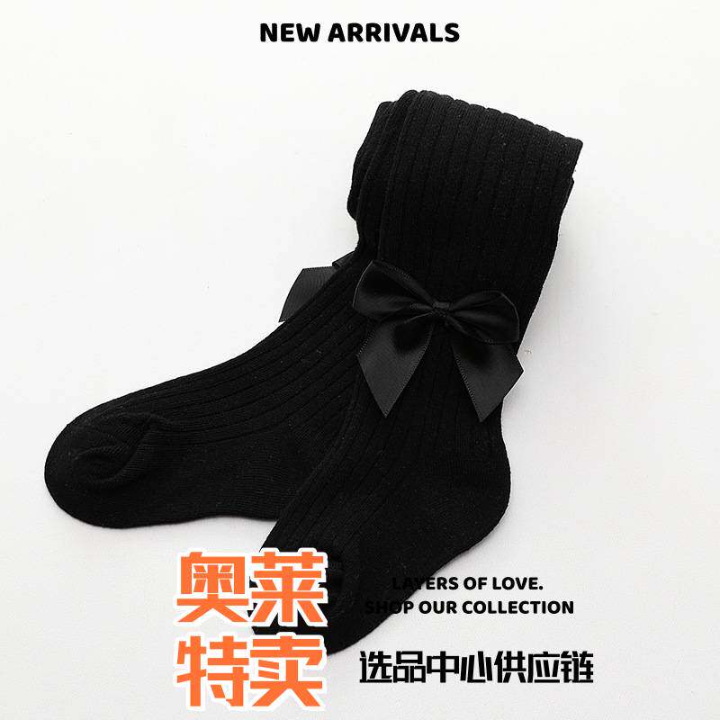 中山纯棉内裤春秋款棉质大蝴蝶结儿童打底裤大宝宝女童连裤袜