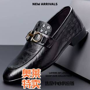 福建裕圆鞋业男鞋秋季新款一脚蹬潮流休闲鞋软底软面豆豆鞋英伦风