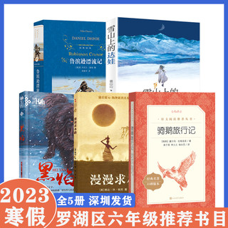 深圳市罗湖区小学六6年级下学期寒假阅读书目全5册 雪山上的达娃漫漫求水路黑焰 10-14岁小学生阅读书籍儿童文学读物课外书籍