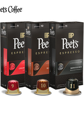法国进口Peet's Coffee皮爷peets胶囊30颗意式浓缩黑咖啡
