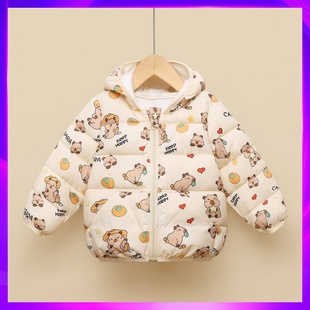 品牌儿童秋冬轻薄款 羽绒服0一1岁男女童宝宝2棉衣外套4小孩子连帽
