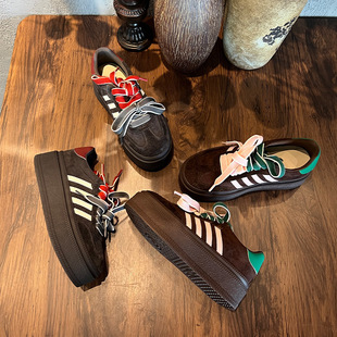 乌拉草猪皮鞋垫头层牛皮德训鞋女鞋2025秋季新款运动小白鞋板鞋潮