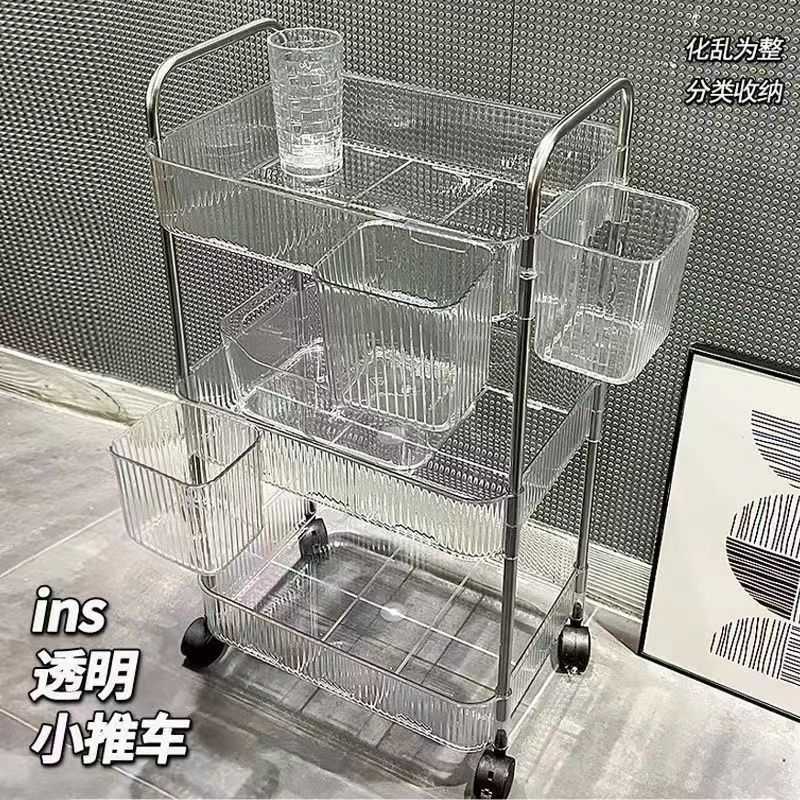 透明压克力小推车置物架床头零食