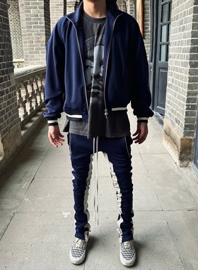 当天发出！hzw自主非Fear of god蓝色教练夹克高街穿搭利器