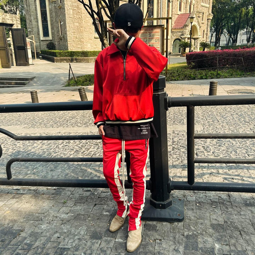 【现货】自主非fear of god 5th track pants 红白/白红双边校裤