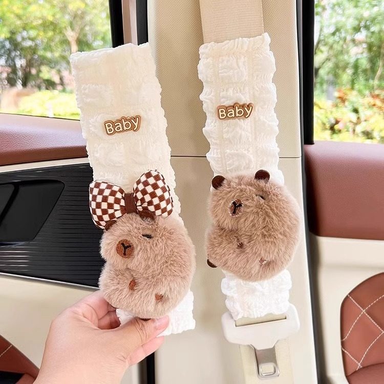 汽车安全带护肩套可爱卡通卡皮巴拉水豚创意搞怪车内饰品玩偶摆件,汽车用品/电子/清洗/改装,汽车安全带套/固定器/延长带,淘宝优惠券,粉丝福利购,淘宝优惠卷