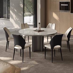 小户型餐桌家用可方变圆伸缩折叠餐桌简约2025年新款餐桌方圆两用