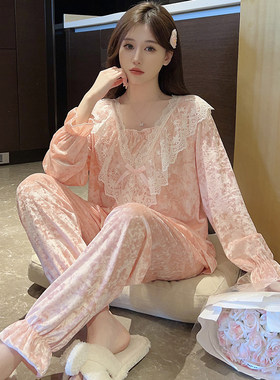 维多利亚钻石金丝绒睡衣女款2025秋冬款新款甜美公主风性感家居服