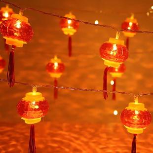 led小彩灯串灯新年春节装饰灯春节布置灯串灯新年小红灯笼彩灯串