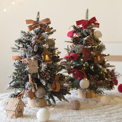 小红书爆款迷你圣诞树摆件带装饰圣诞树pe圣诞树圣诞球装饰小树