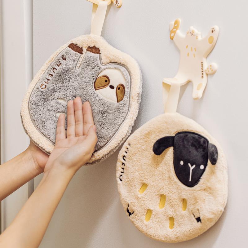 ⊙擦手巾布挂式毛巾可爱厨房吸水不掉毛儿童加厚卫生间抹檫手帕