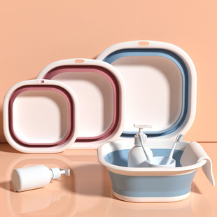 折叠盆可携式旅行洗脸盆家用大号婴儿可压缩洗澡盆旅游泡脚塑料盆