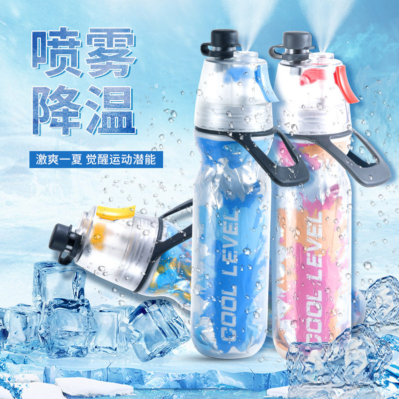 喷雾水杯多功能运动可携式健身学生户外防摔喷水杯子大容量塑料水