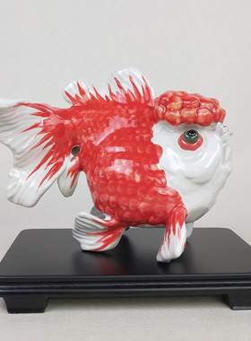 金鱼陶瓷摆件石湾公仔中式客厅酒柜软装饰工艺品纯手工