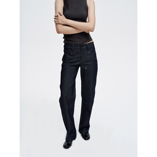 COMMEUNTISSU 原牛直筒伐木工休闲复古中性牛仔裤