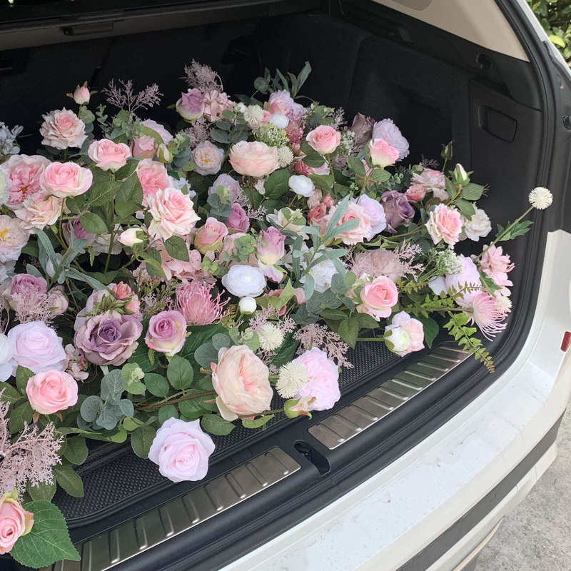 后备箱车花装饰布置求婚表白道具浪漫惊喜婚礼花艺设计摄影展示花