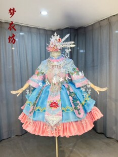 女童短款哈尼族撒尼族苗族景颇族彝族羌族土家族高山族连体演出服