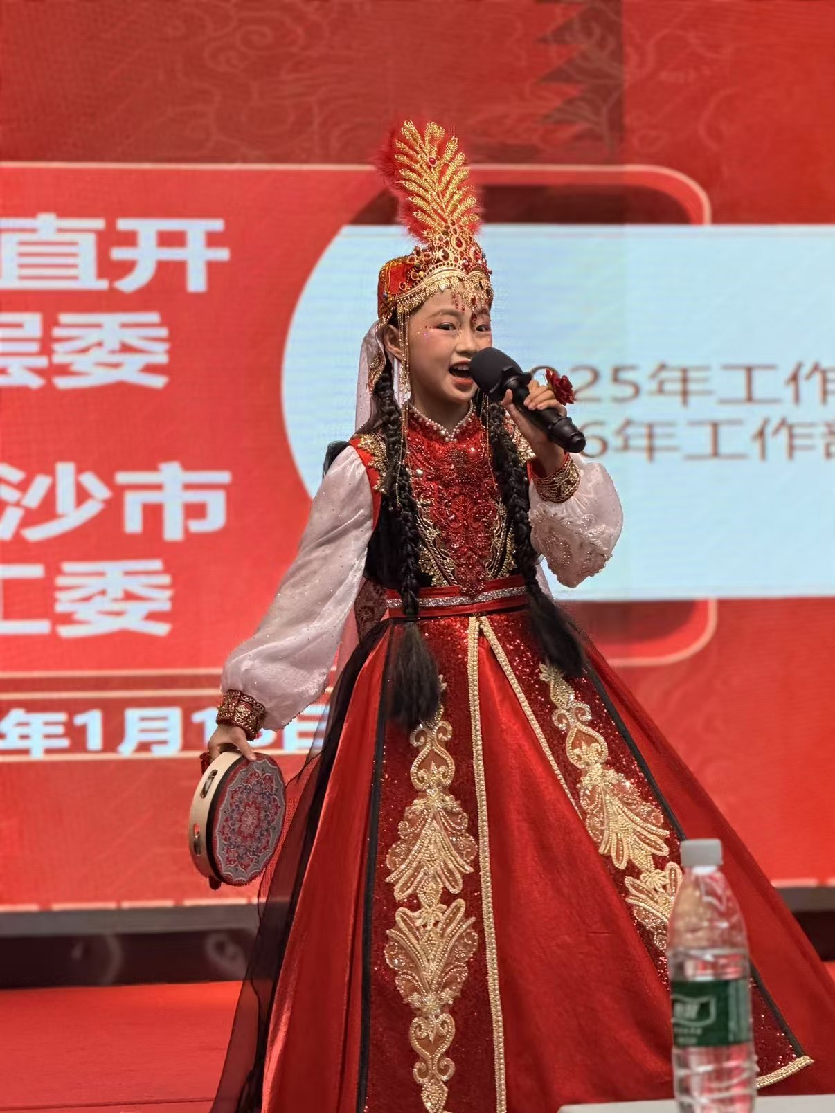 2026快乐阳光演出服女童长款新疆哈萨克《哈密小古丽》《阿勒泰》图片