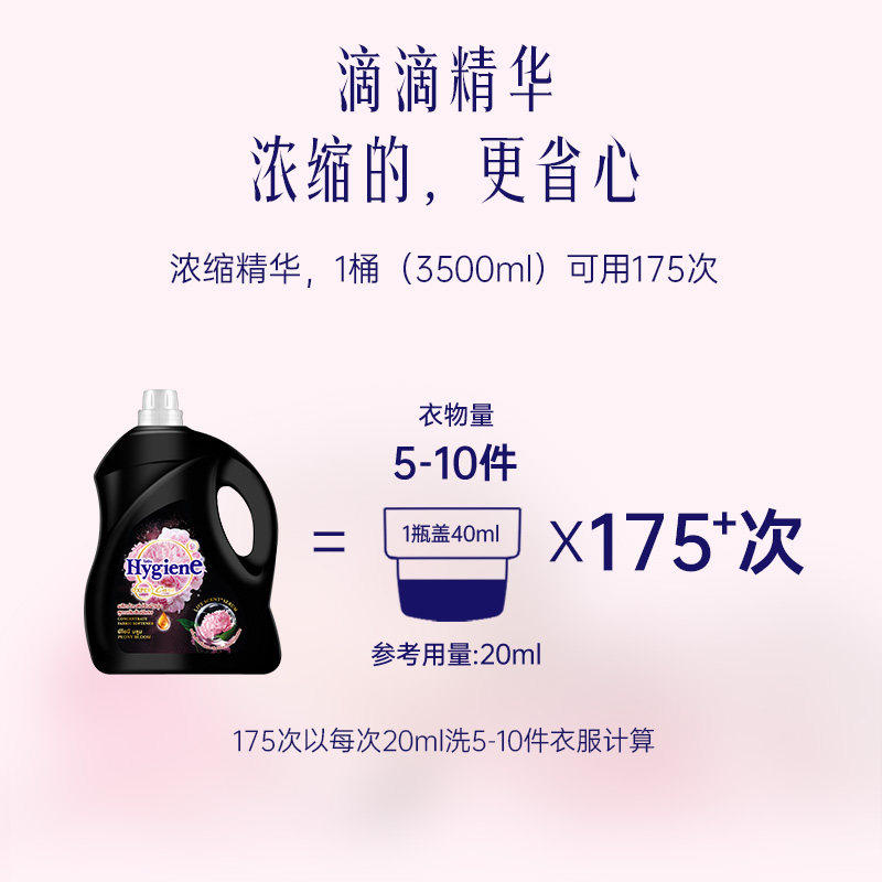 喜净Hygiene衣物柔顺剂泰国进口防静电柔软剂持久留香(芍药盛放)