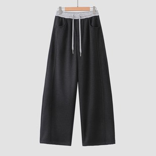 【松弛腔调撞色腰休闲裤】百搭女款气质长裤6192