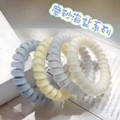 磨砂电话线发圈女高弹力耐用扎头发橡皮筋头绳2024马尾不伤发头饰