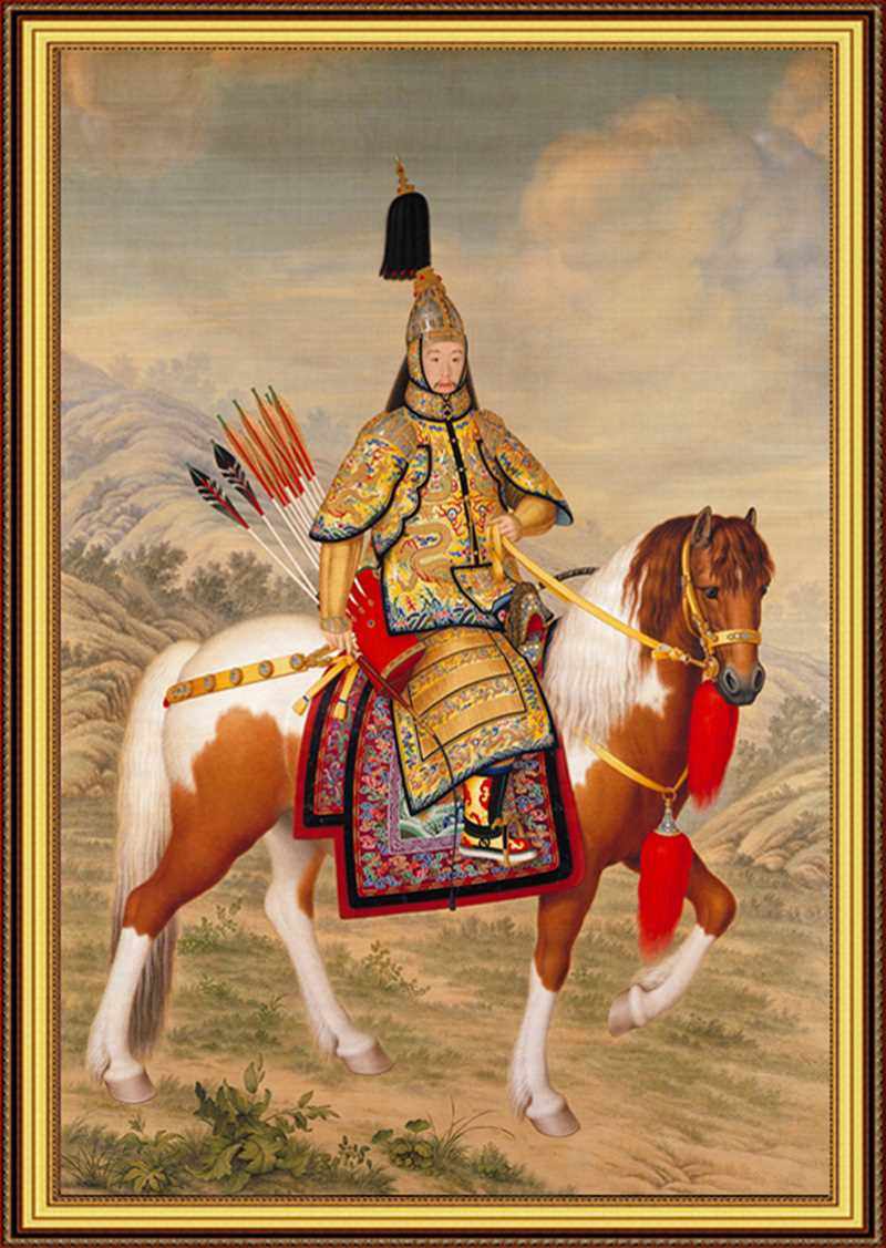 高档高清喷绘打印油画装饰画清朝皇帝画像帝王像乾隆康熙雍正
