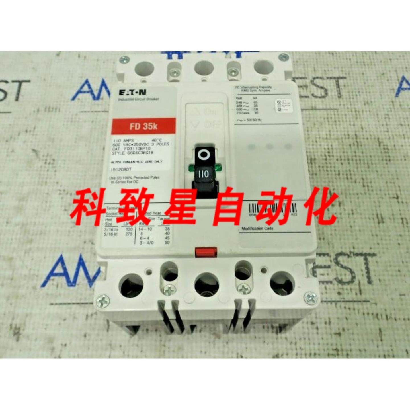 工业配件FD3110 110安培 600伏电3极FD型35K断路器