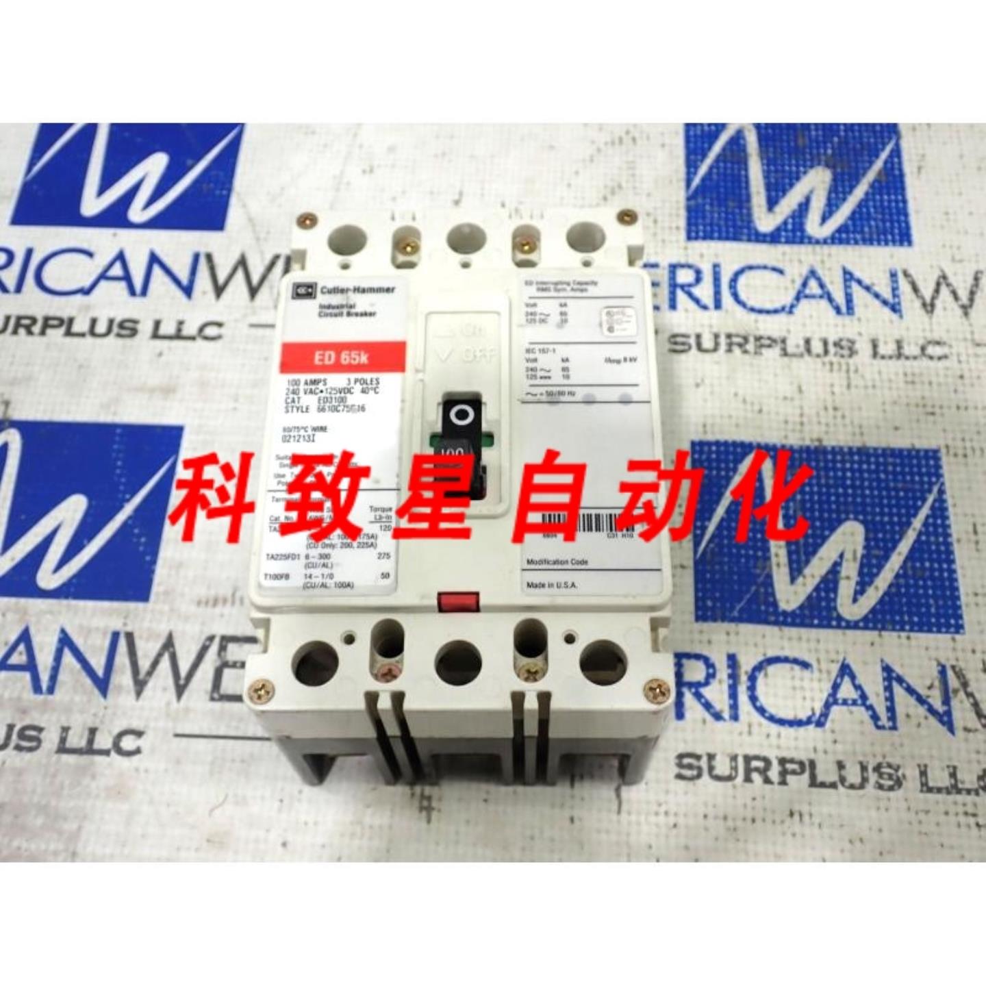 工业配件ED3100 3极100安培 240伏65KA 240V断路器