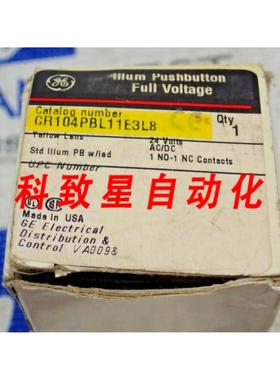 工业配件CR104PBL11E3L8 GE ILLUM按钮黄色 LED 1 NO 1NC触点