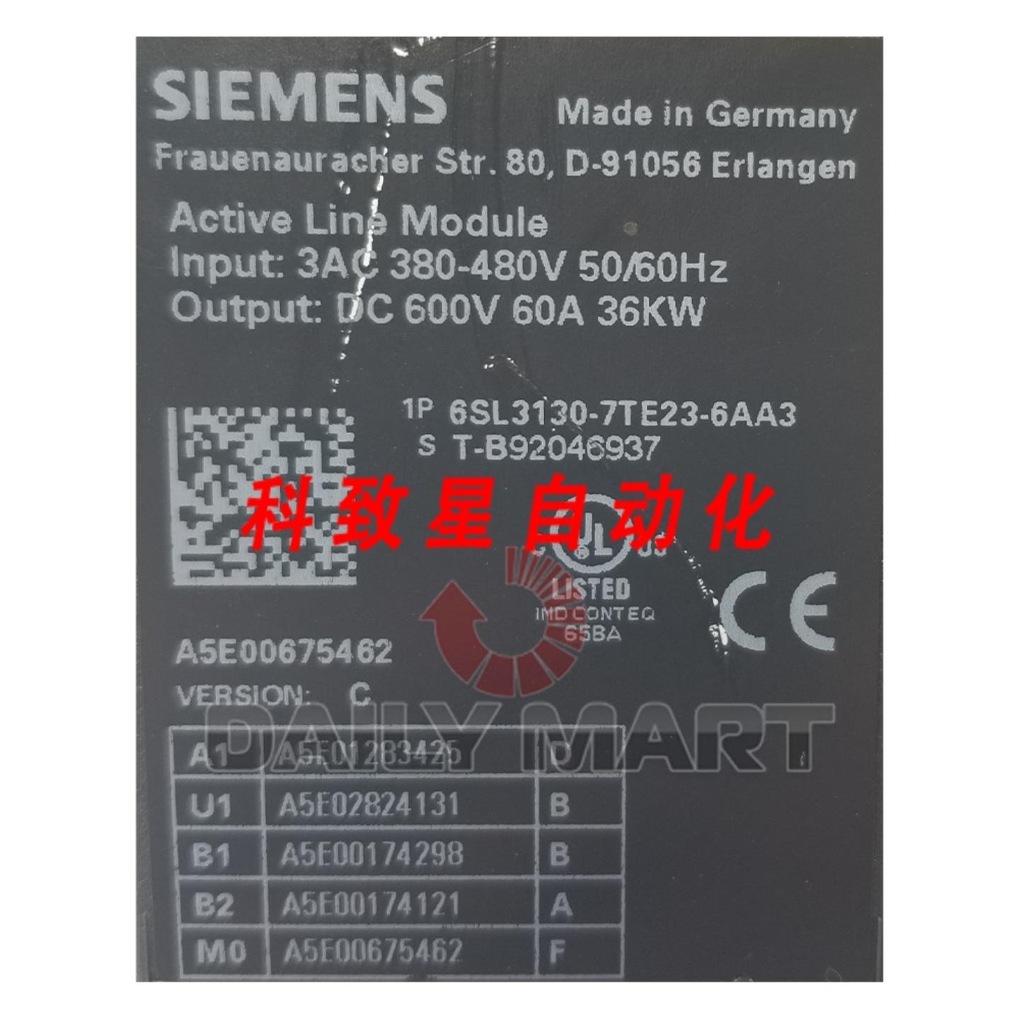 工业配件6SL3130-7TE23-6AA3 线路模块