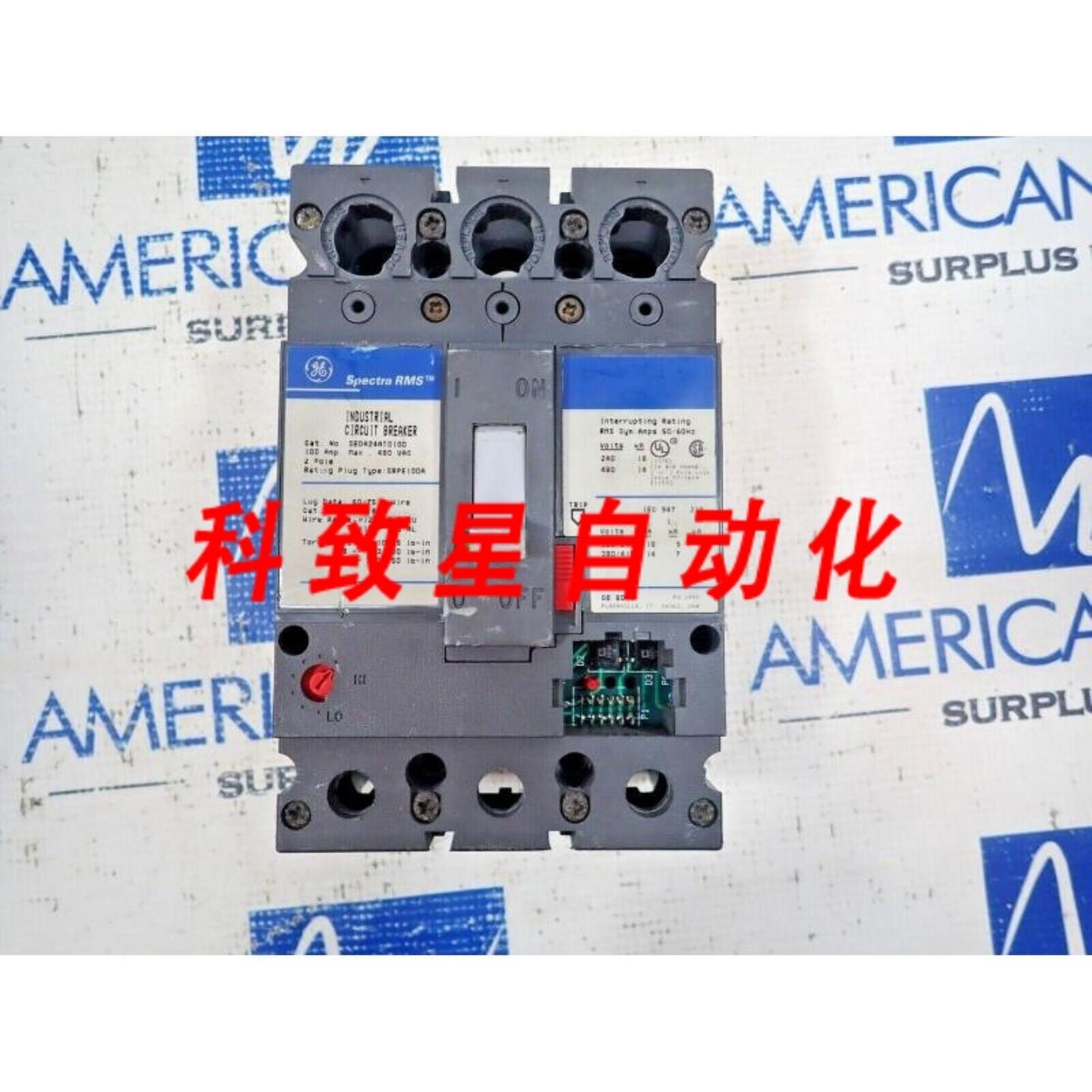 工业配件GE SEDA24AT0100 2极480V 14KA 480V 100A断路器无额定值
