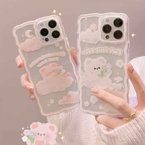 波浪花边iPhone手机壳苹果promax透明保护套x/适用软