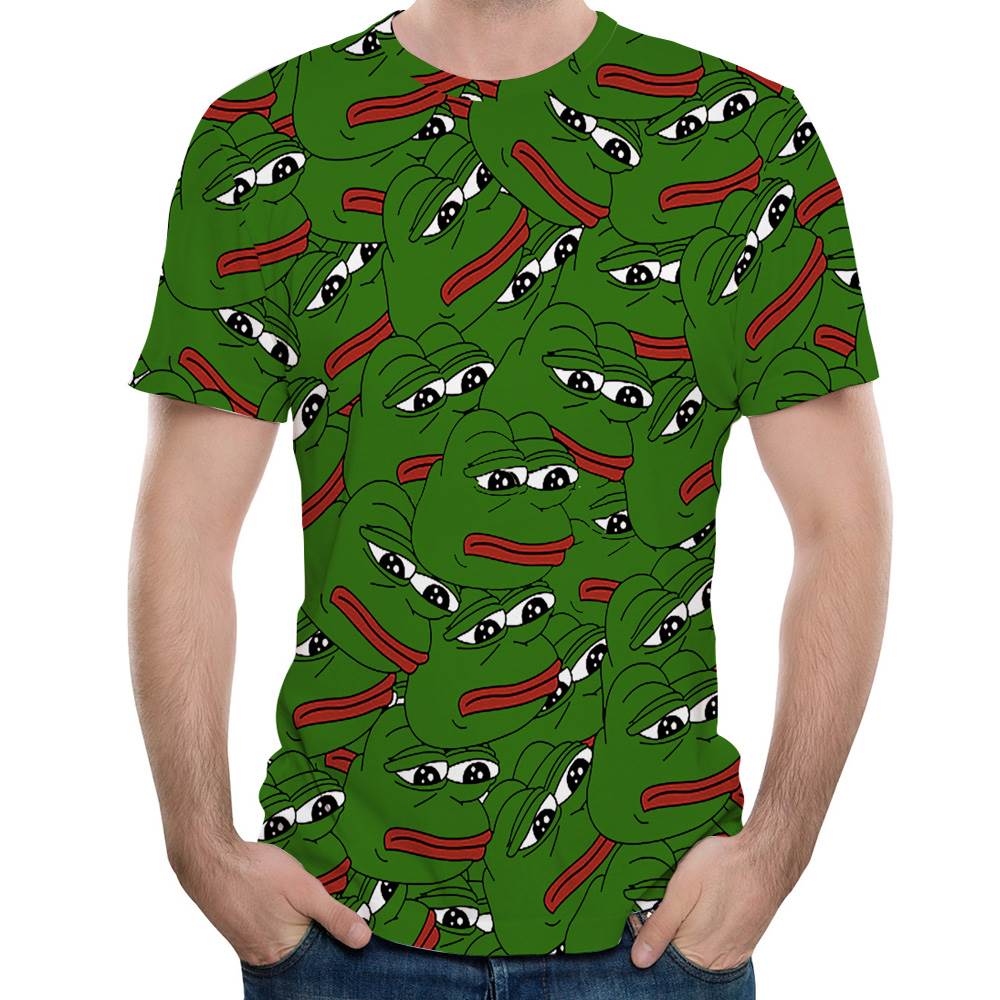 Sumer Hot Meme Pepe Frog T Shirt Men Summer Fashion 悲伤青蛙