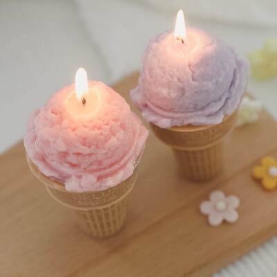 Creative Ice Cream Cone Candle Soy Wax Ice Cream Simulation